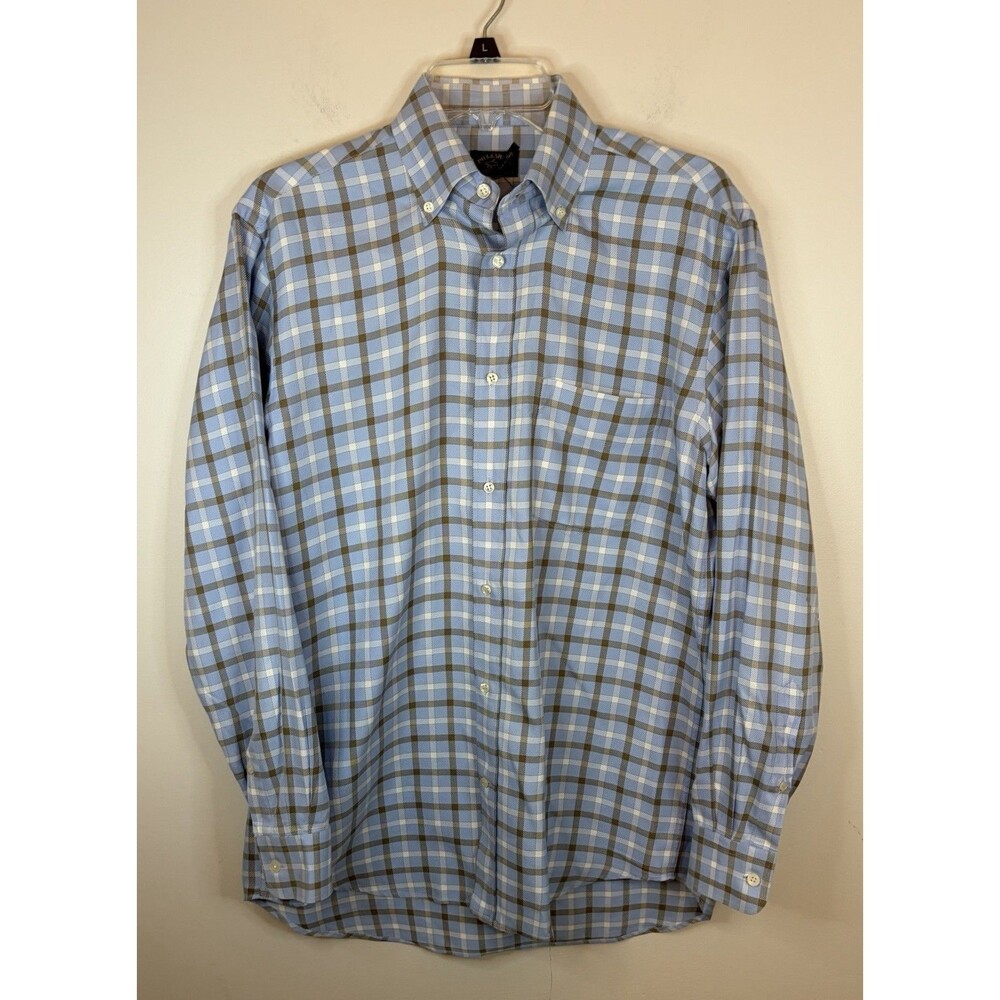 PAUL & SHARK Shirt Mens Small Blue Plain Button Down Long Sleeve Cotton Yachting